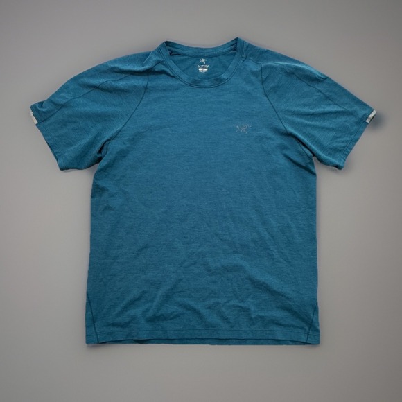 Arcteryx T-Shirt Mens Small Crew Neck Teal Athletic Running Activewear - Picture 1 of 6